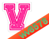 The letter V (Pink)
