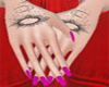 pink nails sun moon tat