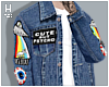 ☾ patched denim jacket