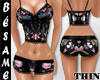 ~B~HOT SHORT PJ BLK THIN