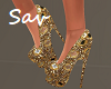 Gold Jewel Heels