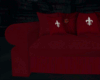  Sm Red & Silver Sofa