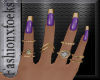 Purple Gold Nails+rings