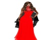 black shawl red gown