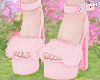 w. Fur Shoes Pink