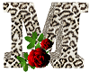 Leopard Rose Letter M