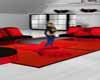 red n black couch set