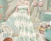 tiered pastel gown mint