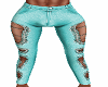 Femboy Ripped Jeans Teal