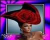 soiree hat black red