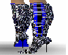 black and blue web boots