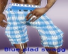 blue plad shorts