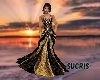 LONG BLACK GOLD DRESS