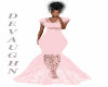 PINK SATIN & LACE GOWN