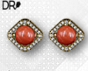 DR- Coral ear studs