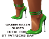 (AL)Green Satin Heels