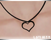 *L  Black Heart Necklace