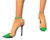 Green Pumps Black Heels