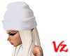PlainWhiteBeanieBlndHair