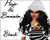 Hair and Beanie Black