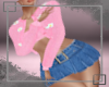 Pink Sweater Denim Set