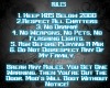 Teal Room Rules