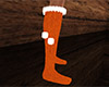 Orange Socks Fur Trim F
