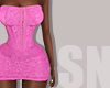 Pink lace corset mini