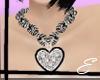 zebra heart necklace