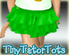 Green Short Ruffle Skirt