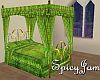 Brass Canopy Bed Green