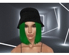 [T] green hair + hat