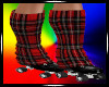 Red plaid roller skates