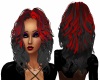 red & black tipped hair
