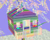 Rainbow House in Clouds