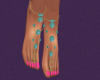Turquoise Beaded feet