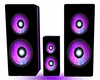 purple n black speakers