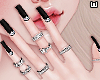 w. Black Nails + Rings