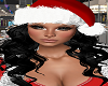 Black Hair Santa Hat