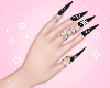 !!♡ black nails+rings