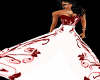 Red/white wedding dress
