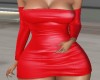Red Luxury Leather Dress