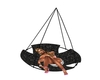 blk leather cuddle swing
