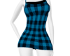 Sexy Plaid Dress Blue