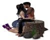 lovers stump kissing