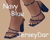 Navy Blue Wide Heel
