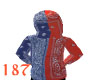 Red/Blue Bandana Hoodie