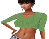 Green Knit Crop Sweater