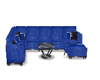 Blue Suede Sofa