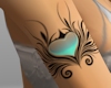 Tribal TEAL Heart Tatt F